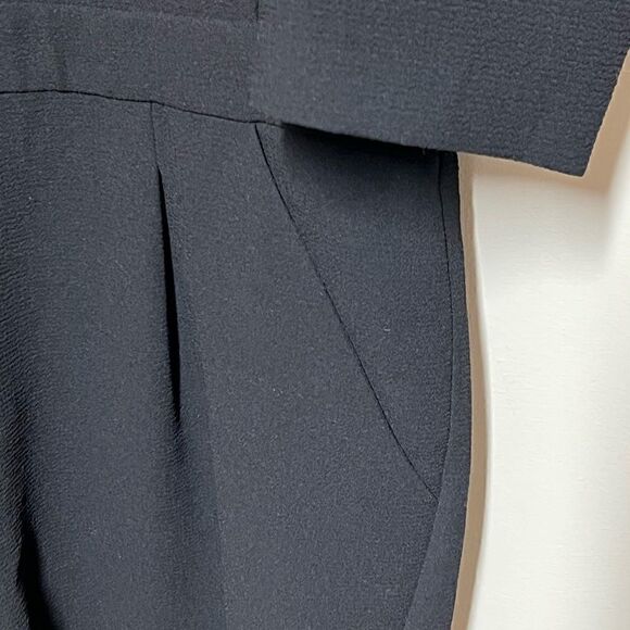 Madewell Sloan Classic Crop Ankle Jumpsuit in black crepe 2023 Sz Womens M - Picture 8 of 9